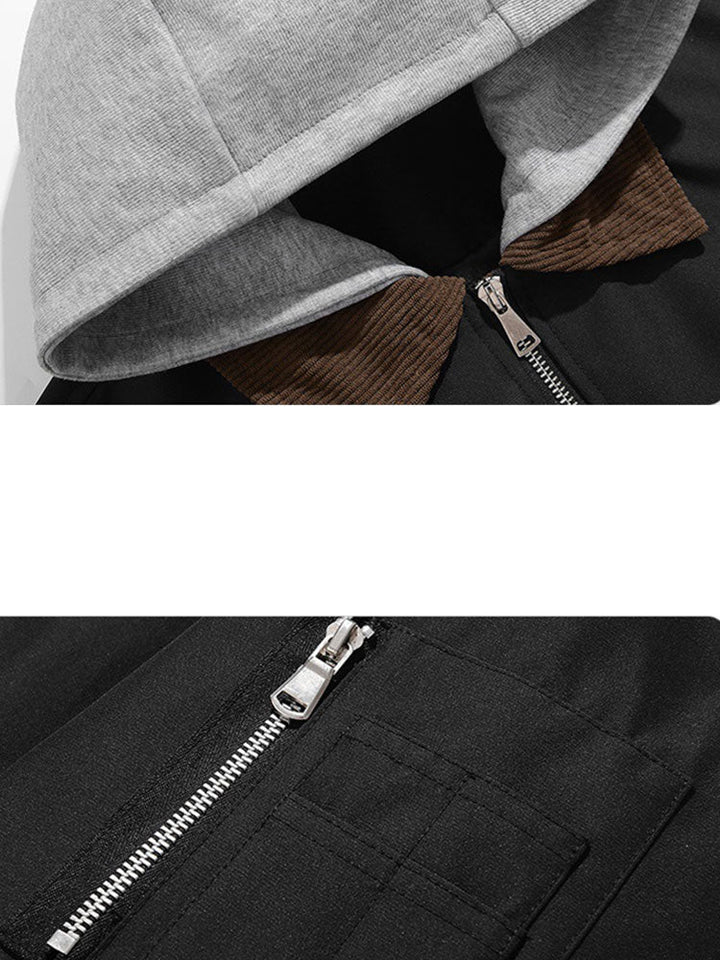 Jaap | Corduroy bomber jack met afneembare capuchon
