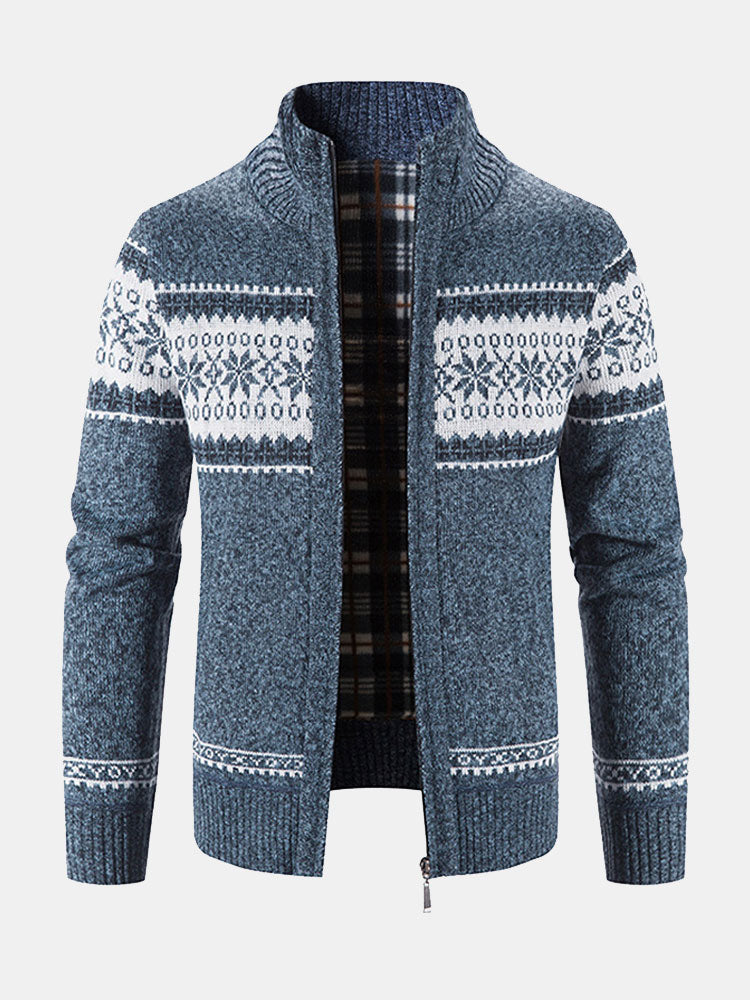 Rutger | Trui met geometrisch patroon en rits