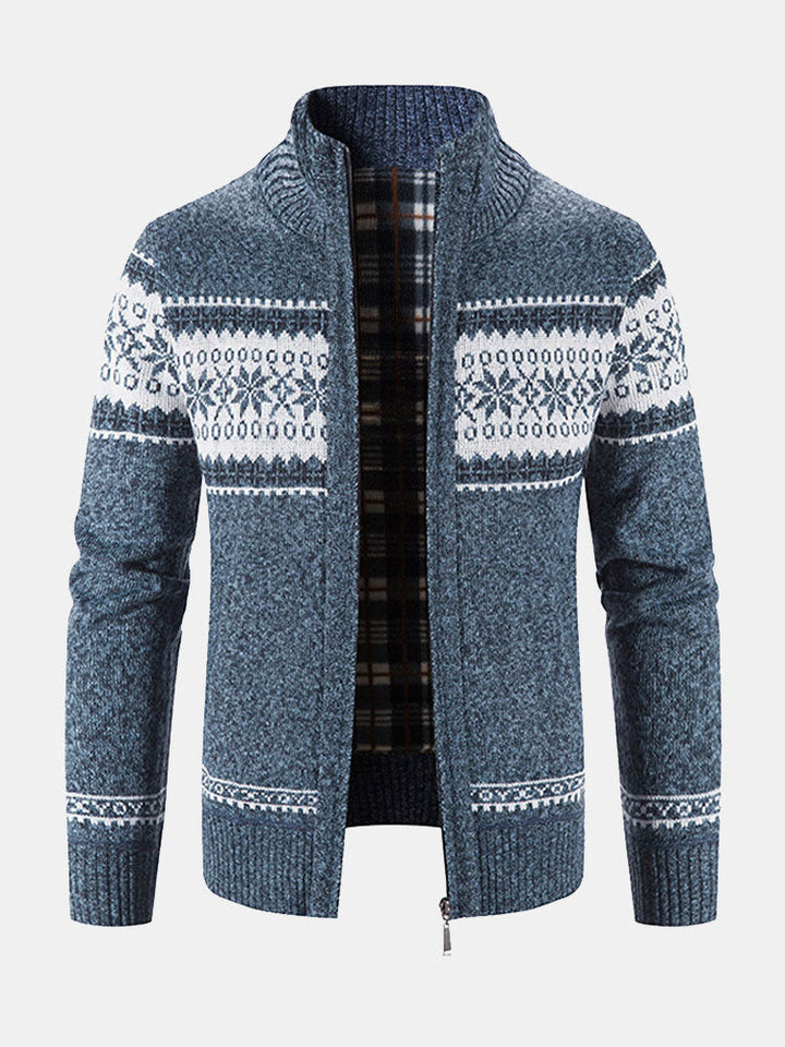 Rutger | Trui met geometrisch patroon en rits