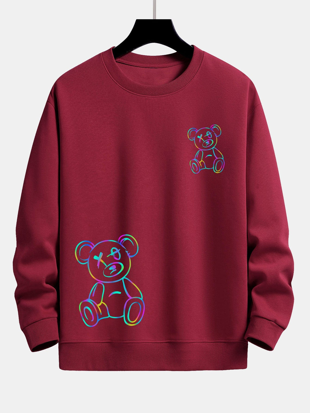 Jelle | Sweater met kleurrijke beerprint en relaxte pasvorm