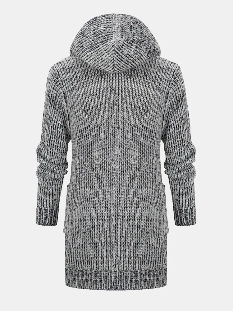 Sebastiaan | Lang gebreid vest met capuchon