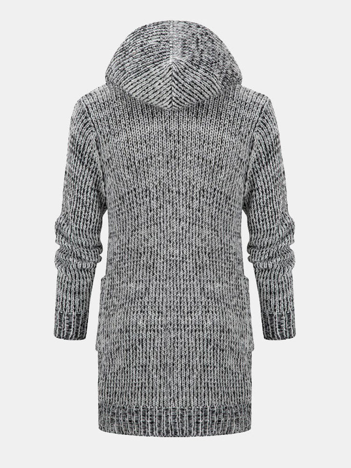 Sebastiaan | Lang gebreid vest met capuchon