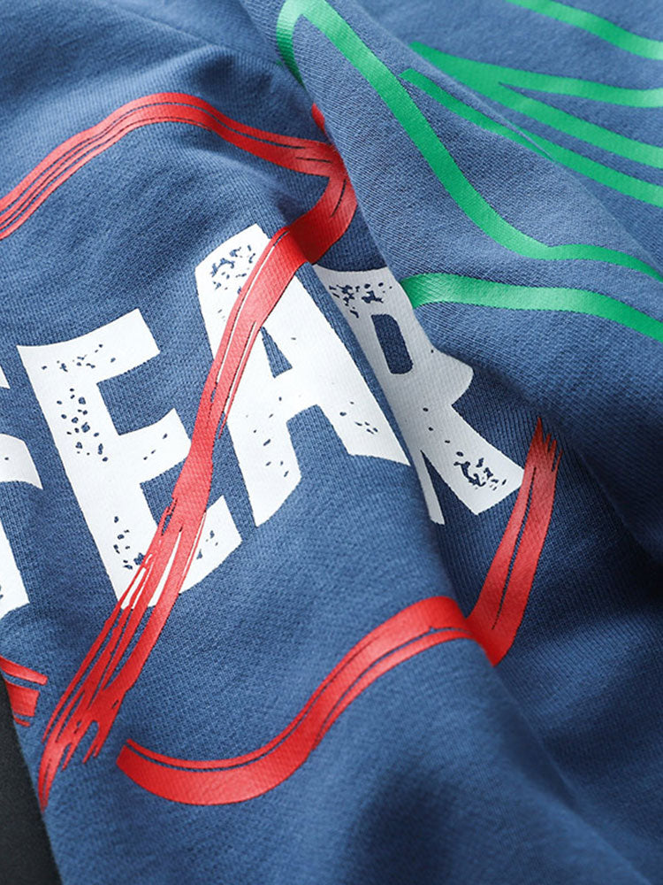 Lars | Sweater met graffiti- en tekstopdruk