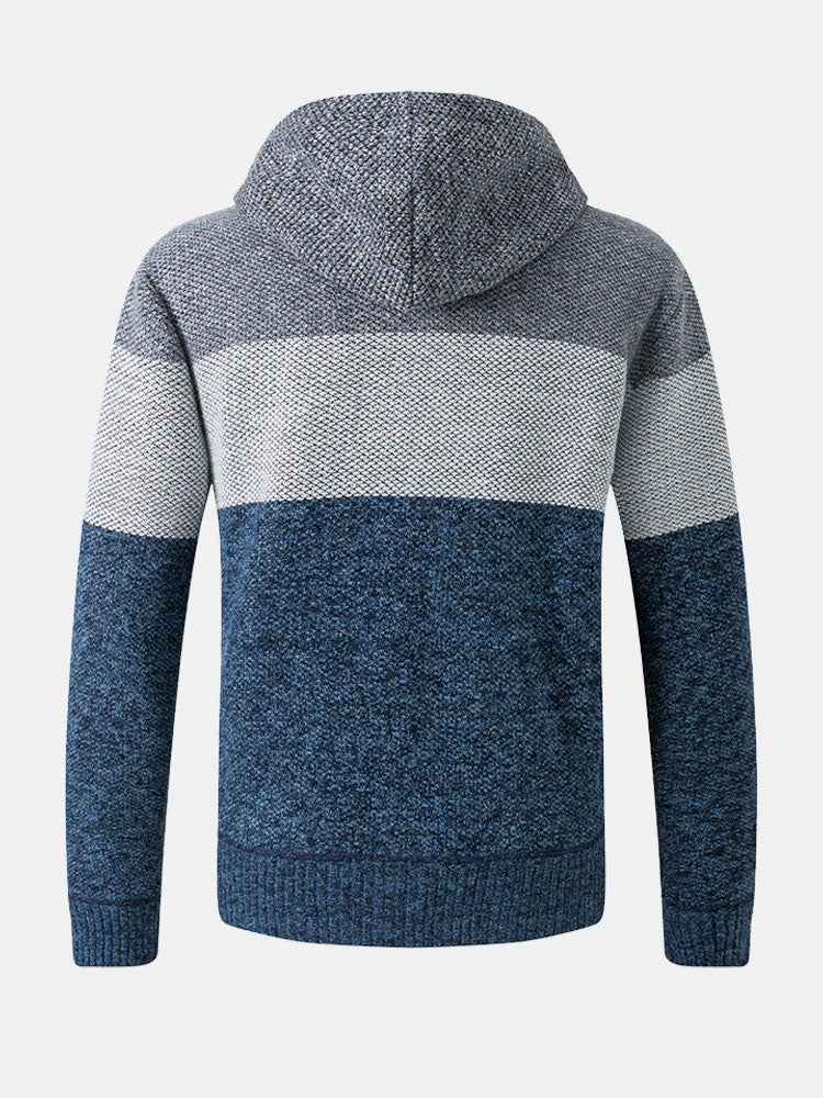 Floris | Trui met capuchon en kleurvlakken