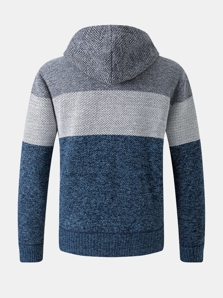 Floris | Trui met capuchon en kleurvlakken