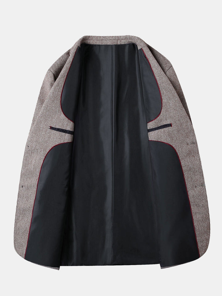 Ties | Blazer met fijne ruit in wollook