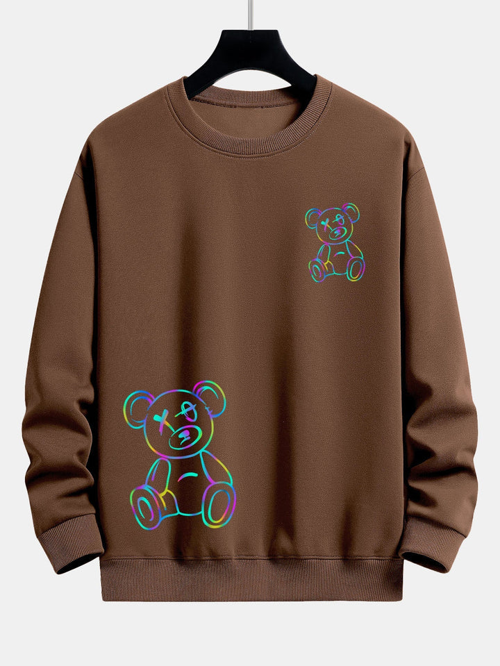 Jelle | Sweater met kleurrijke beerprint en relaxte pasvorm