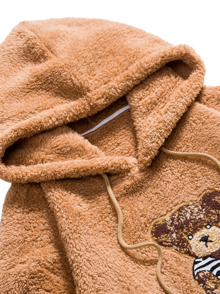 Boaz | Teddyhoodie met geborduurde berenapplicatie