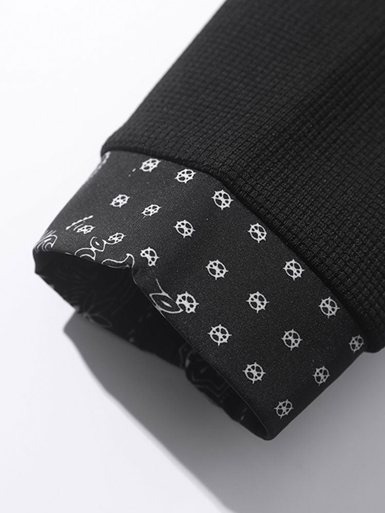 Hein | Sweater met paisleypanelen en wafelstructuur