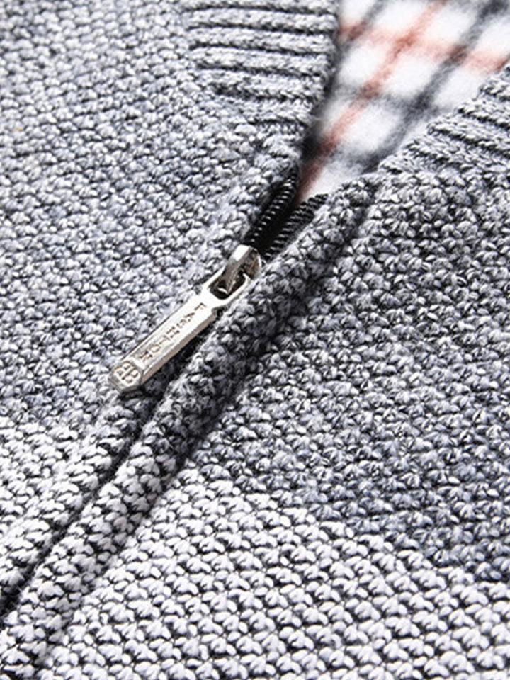 Finn | Gebreid vest met baseballkraag en rits