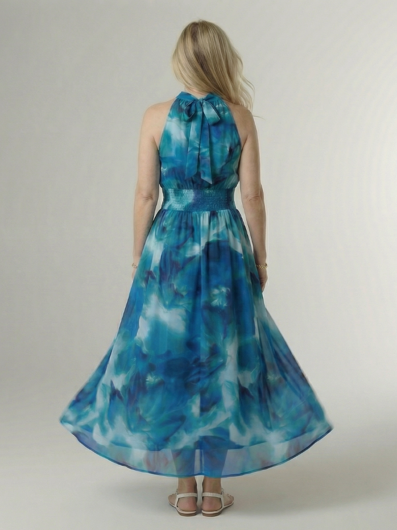 Esther | Maxi-jurk met Batikprint in Geel