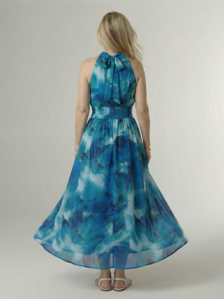Esther | Maxi-jurk met Batikprint in Geel