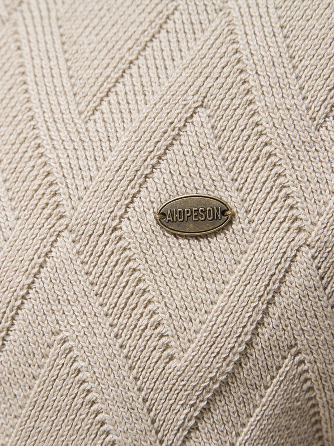 Cas | Jacquardtrui met geometrisch motief en ronde hals