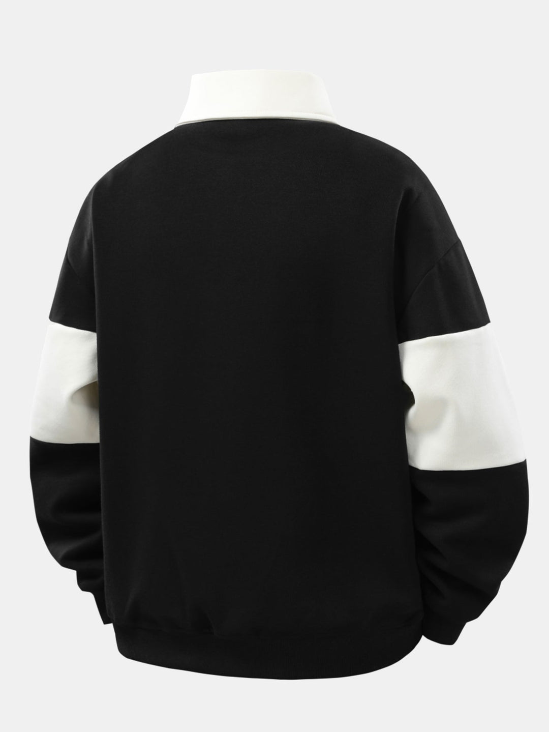 Hendrik | Polosweater met patchworkdetails en kleurvlakken en relaxte pasvorm