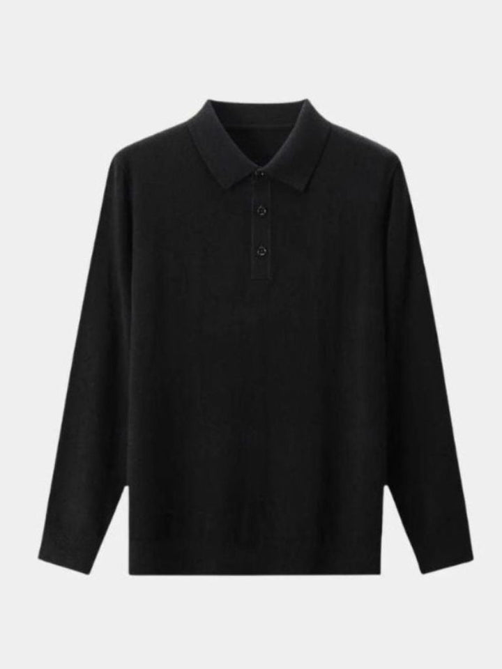 Albert | Grijze polo met lange mouwen