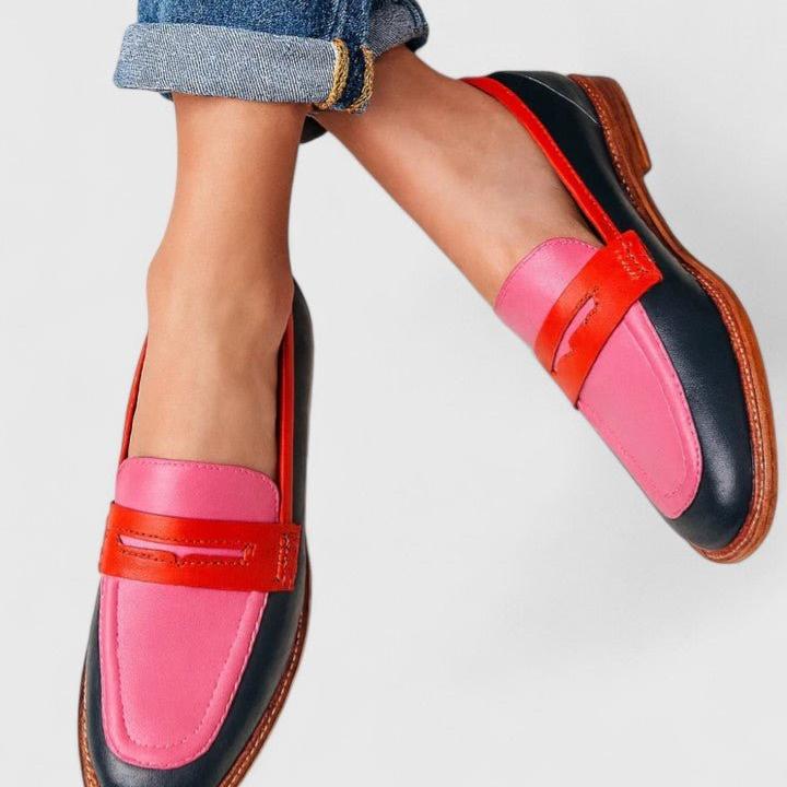 Sterre | Loafer in roze, rood en zwart