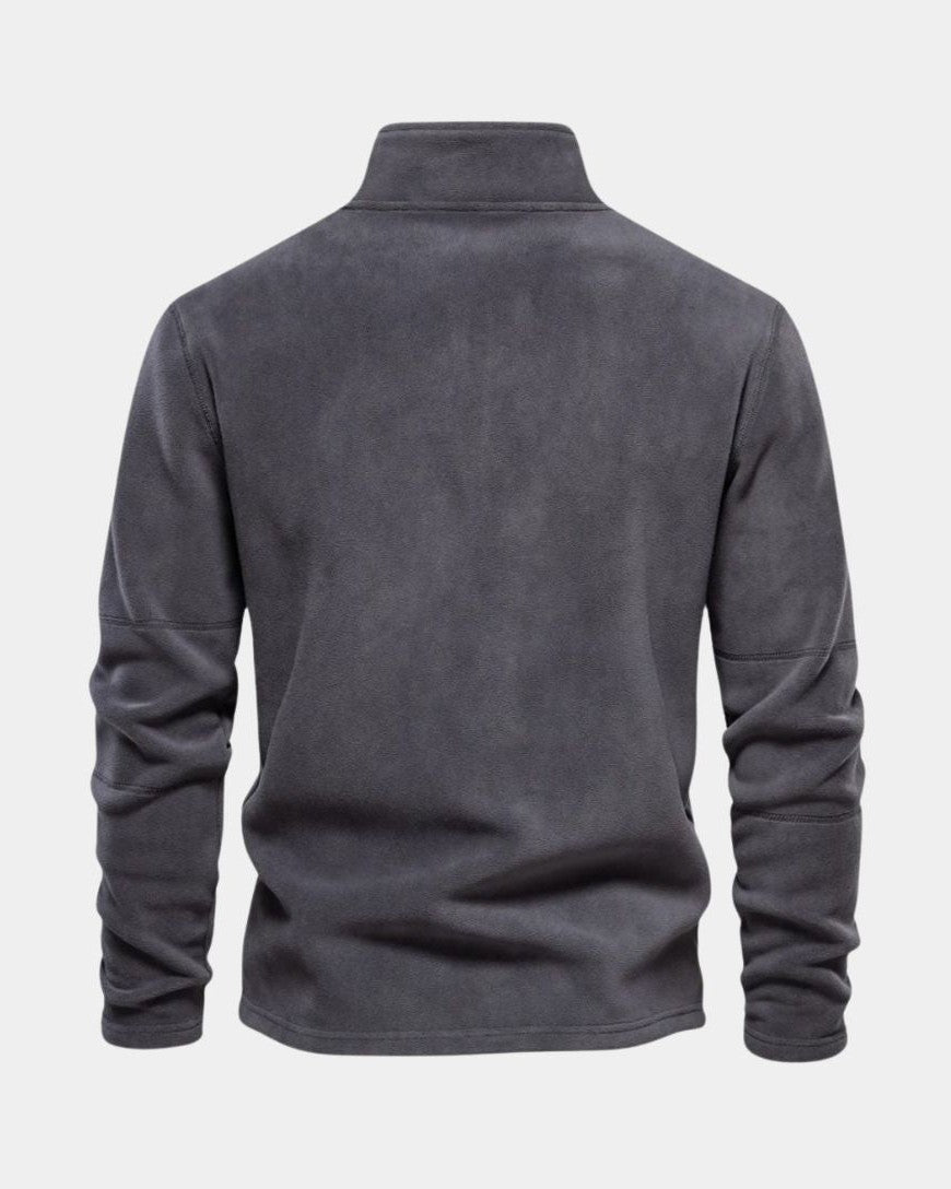 Dolf | Beige trui met halve rits