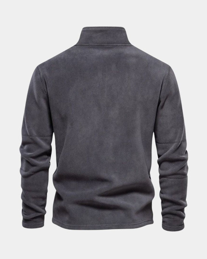 Dolf | Beige trui met halve rits