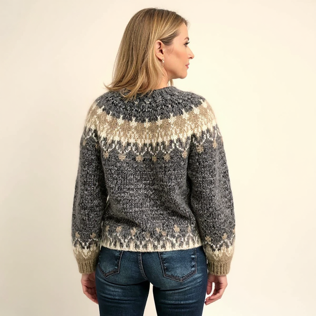Annelies | Vintage Gebreide Trui in IJslandse Stijl