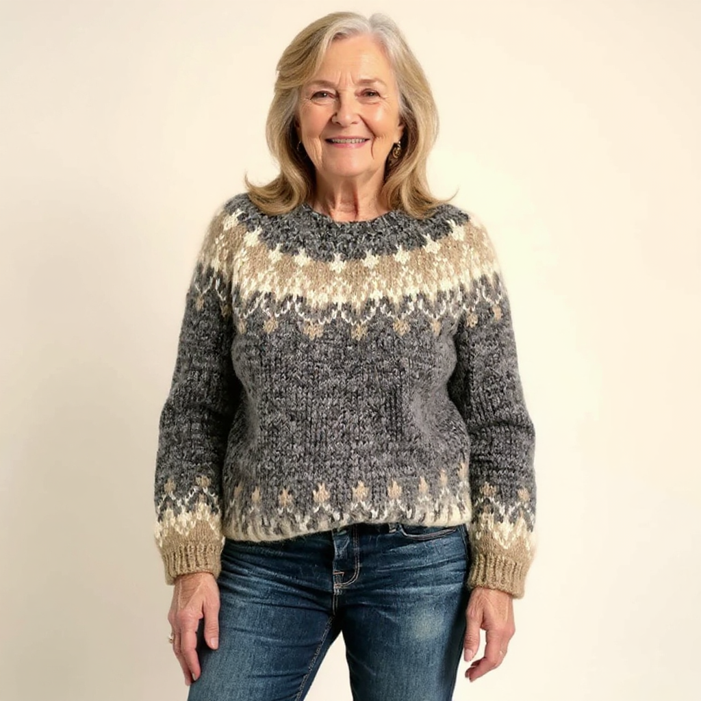 Annelies | Vintage Gebreide Trui in IJslandse Stijl