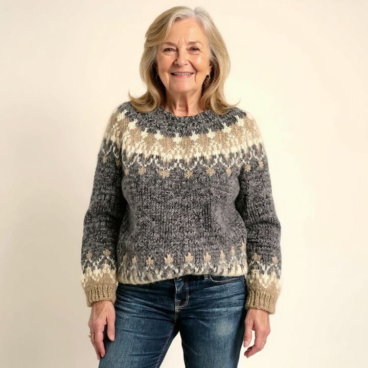 Annelies | Vintage Gebreide Trui in IJslandse Stijl