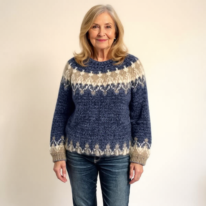 Annelies | Vintage Gebreide Trui in IJslandse Stijl