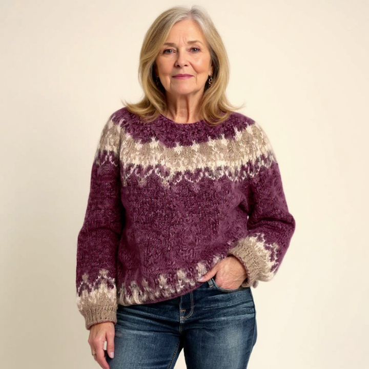 Annelies | Vintage Gebreide Trui in IJslandse Stijl
