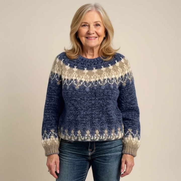 Annelies | Vintage Gebreide Trui in IJslandse Stijl