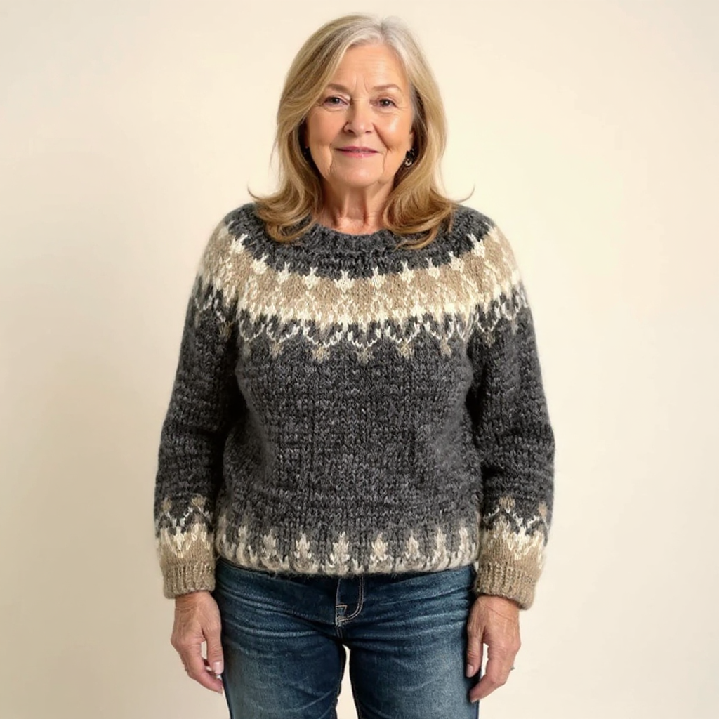 Annelies | Vintage Gebreide Trui in IJslandse Stijl