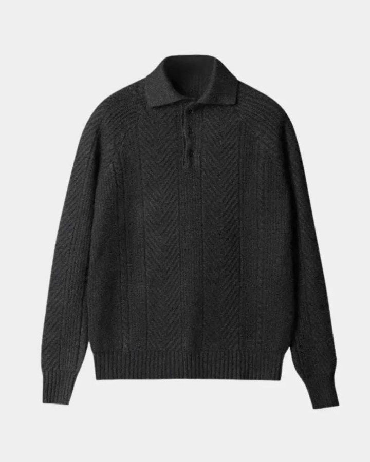 Pier | Crèmekleurige gebreide polo met structuur