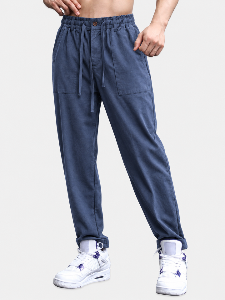 Bo | Linnen katoenen broek straight leg