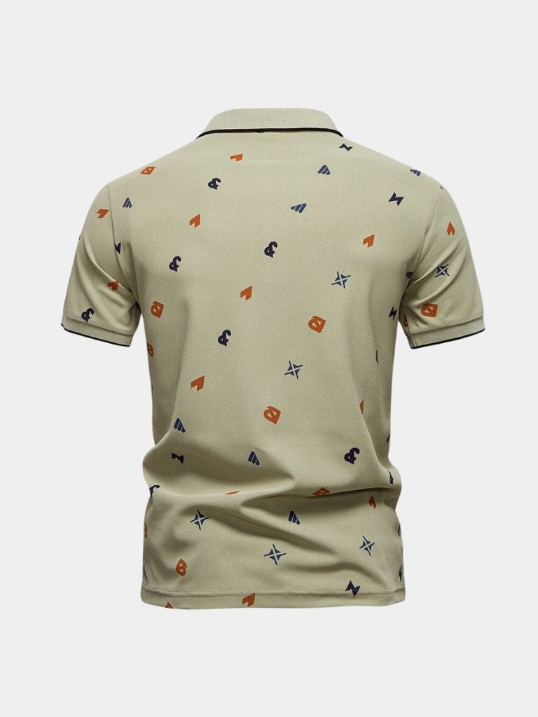 Boaz | Witte polo met print