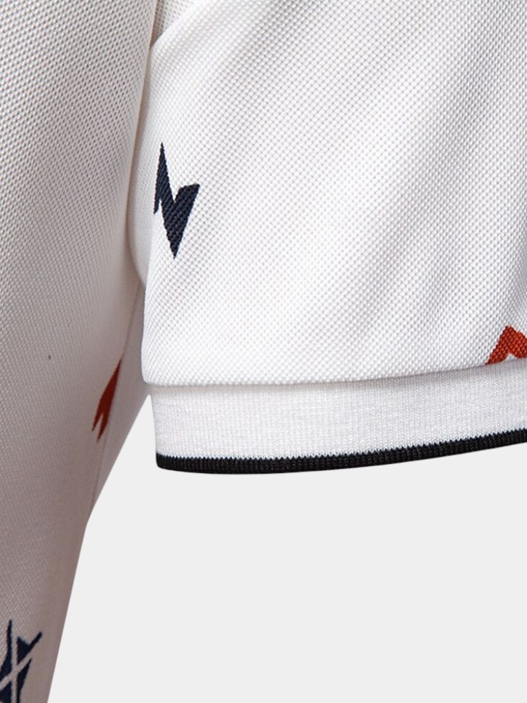 Boaz | Witte polo met print