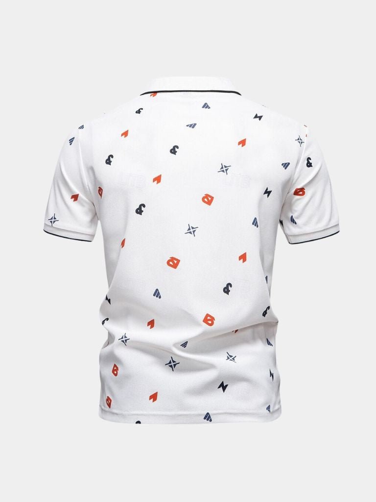 Boaz | Witte polo met print