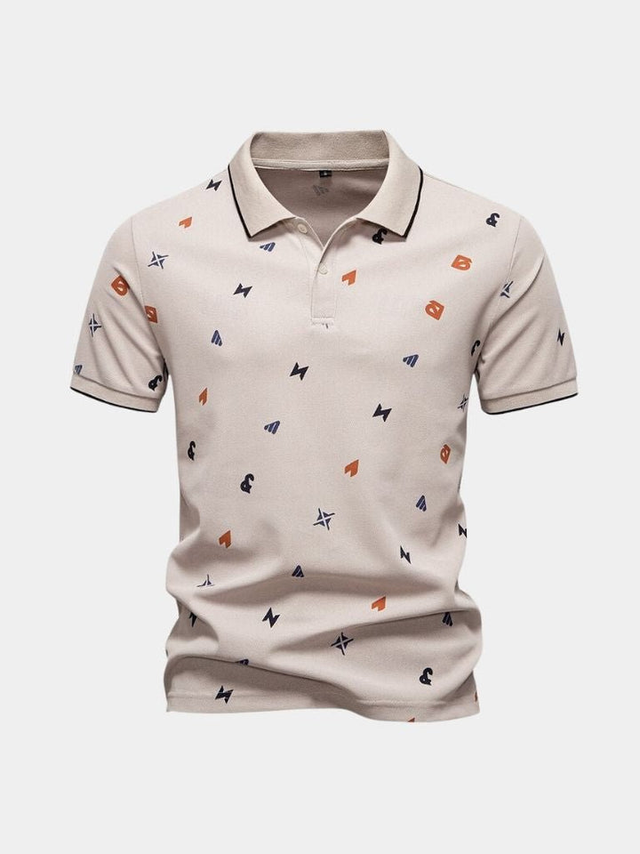 Boaz | Witte polo met print