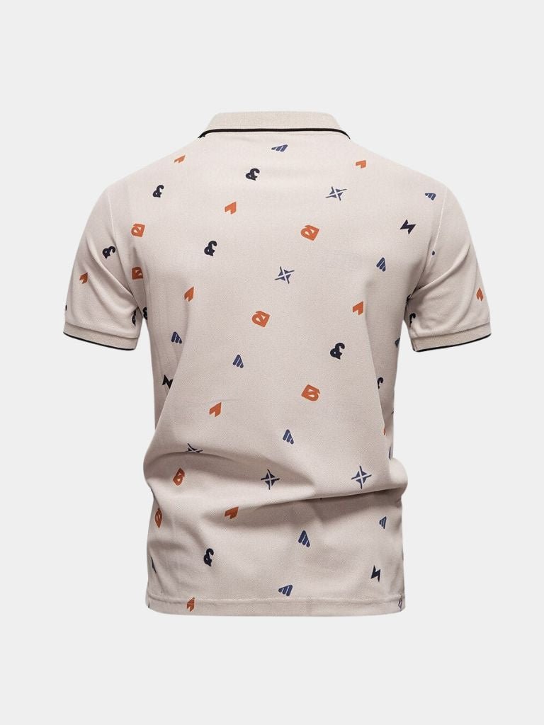 Boaz | Witte polo met print