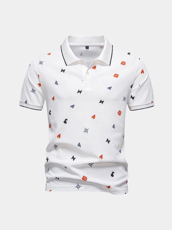 Boaz | Witte polo met print