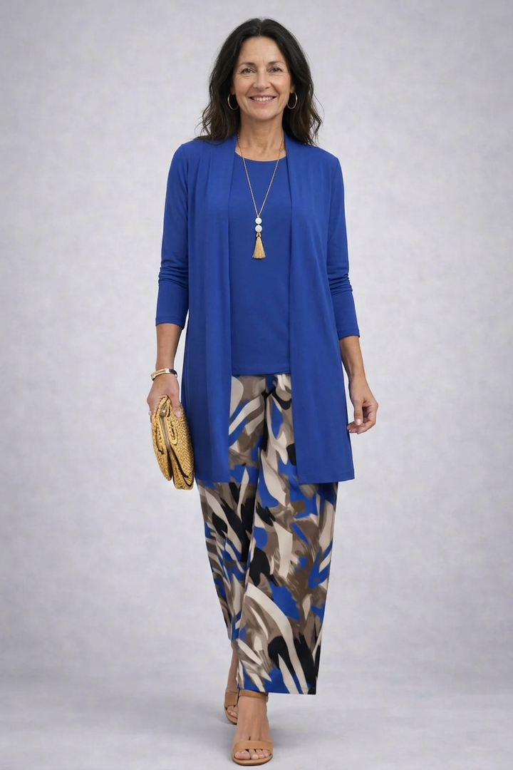 Brechtje | 3-delige set met abstracte print in blauw