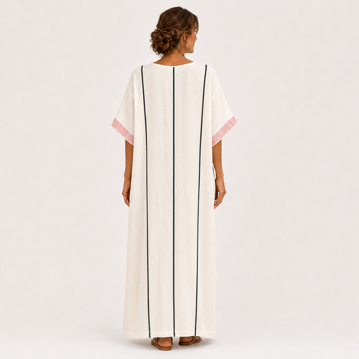 Roelofje | Ecru Kaftan met Strepen
