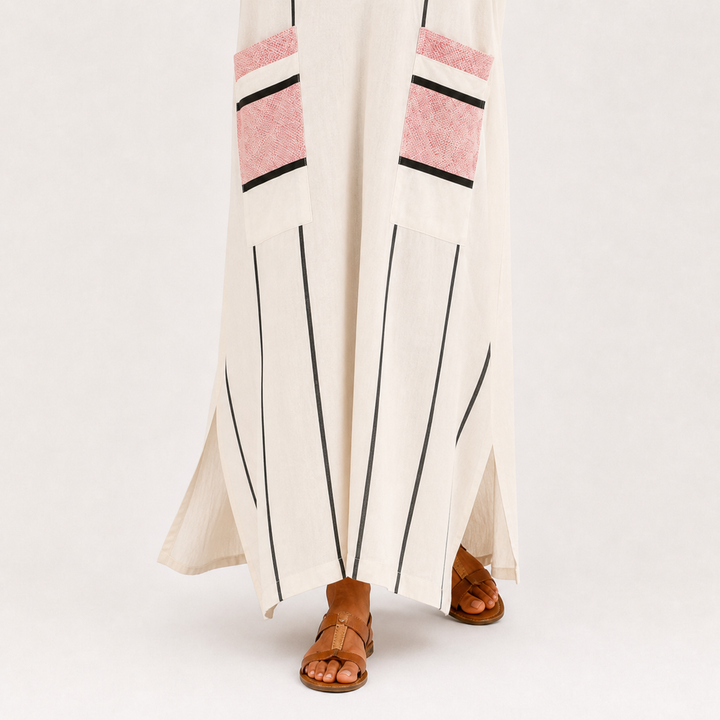 Roelofje | Ecru Kaftan met Strepen