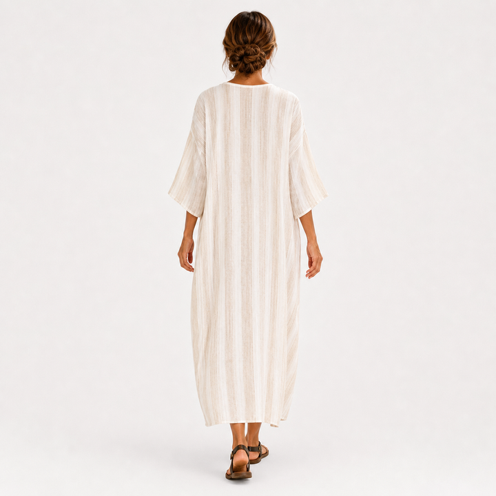Trees | Witte Kaftan met Strepen