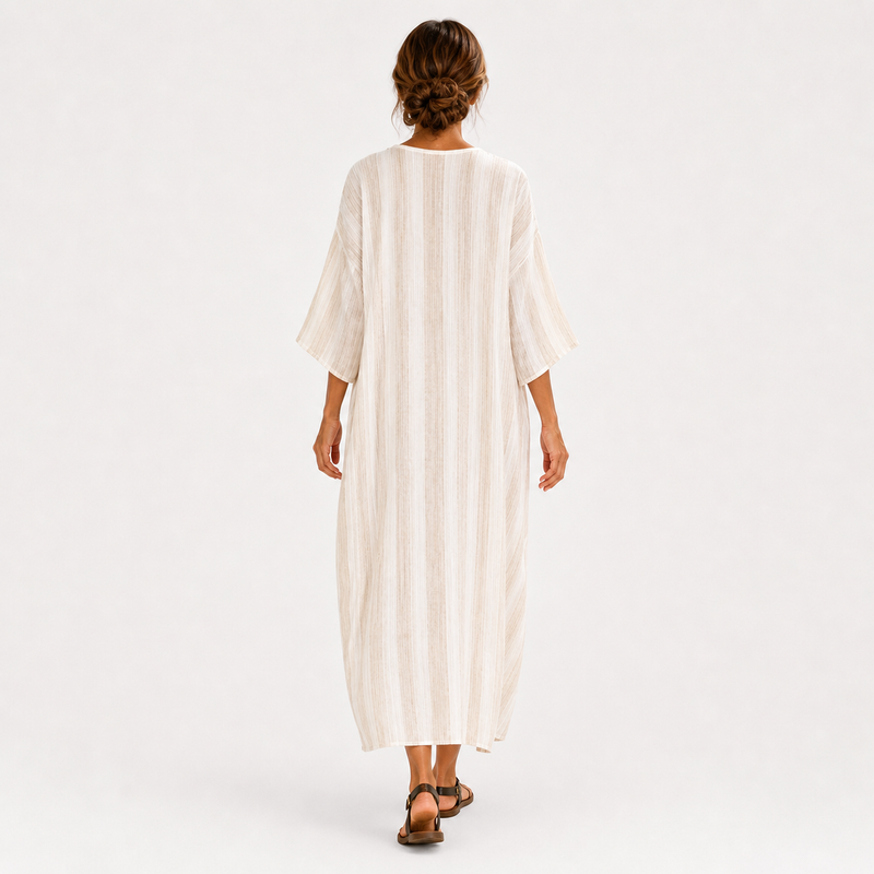 Trees | Witte Kaftan met Strepen