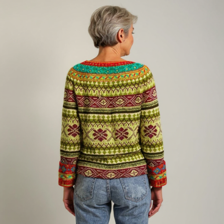 Carolien | Vintage Gebreide Trui in IJslandse Stijl
