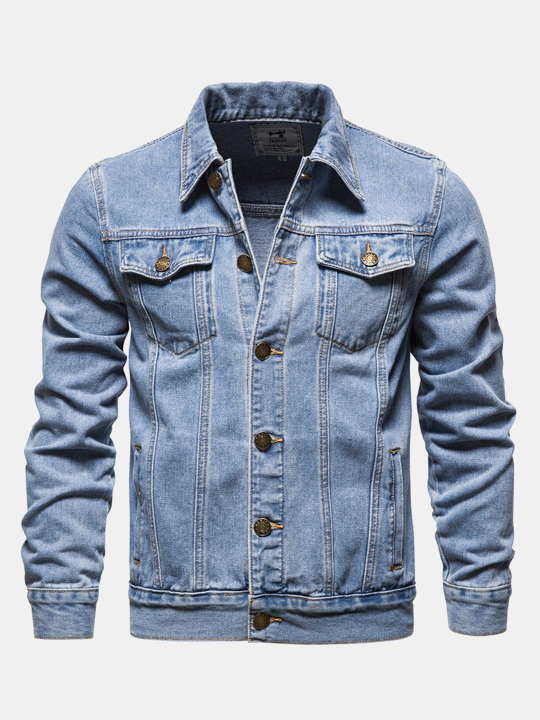 Cas | Gewassen denim jack met borstzakken