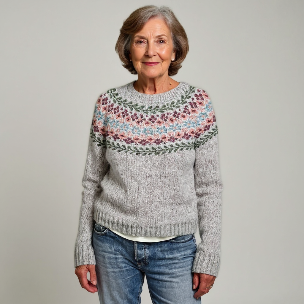 Chantal | Handgebreide trui met Noors motief