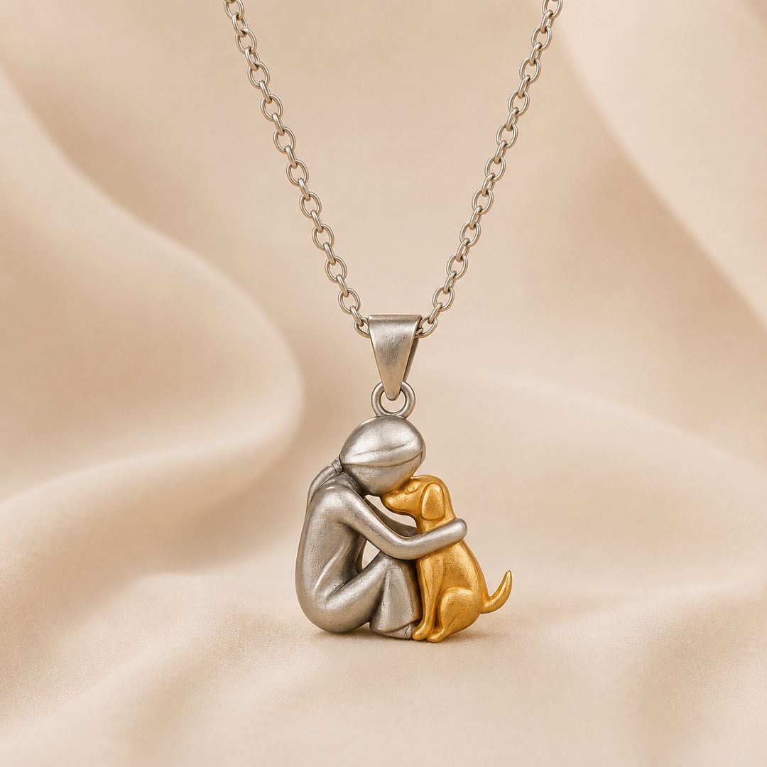 Sanne | Ketting eeuwige omhelzing vrouw en hond