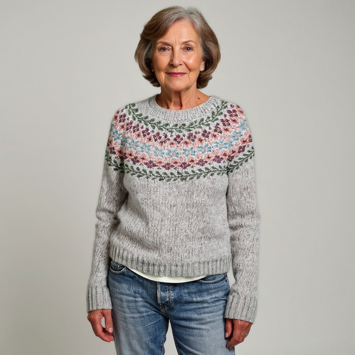 Chantal | Handgebreide Trui met Noors Motief