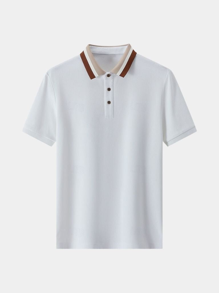Chiel | Lichtgrijze polo met contrastkraag