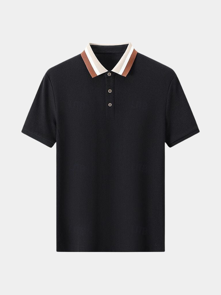 Chiel | Lichtgrijze polo met contrastkraag