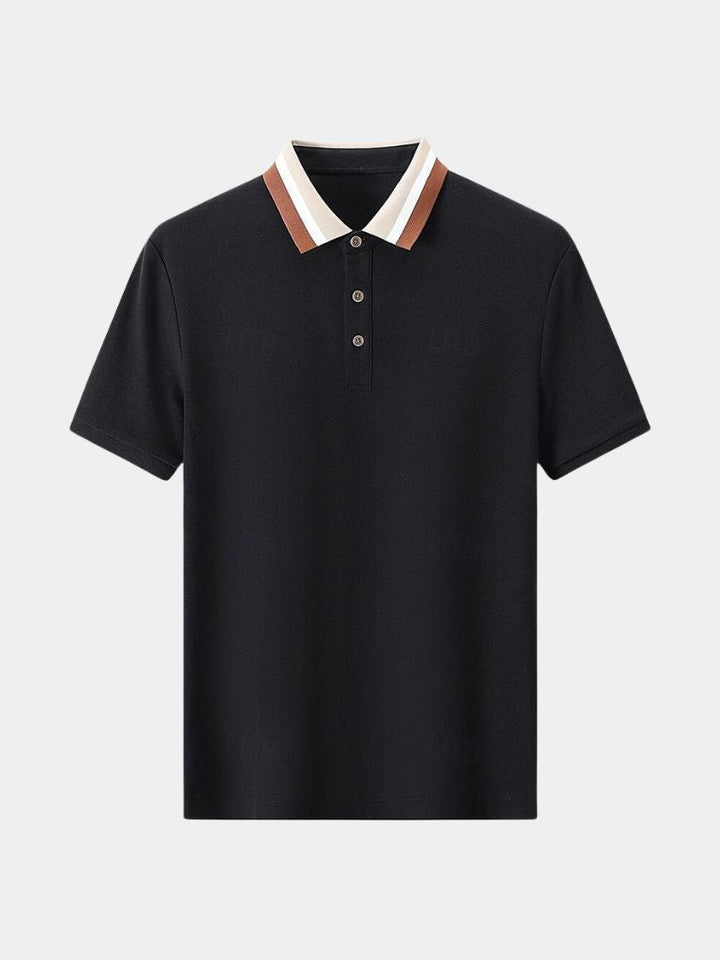 Chiel | Lichtgrijze polo met contrastkraag